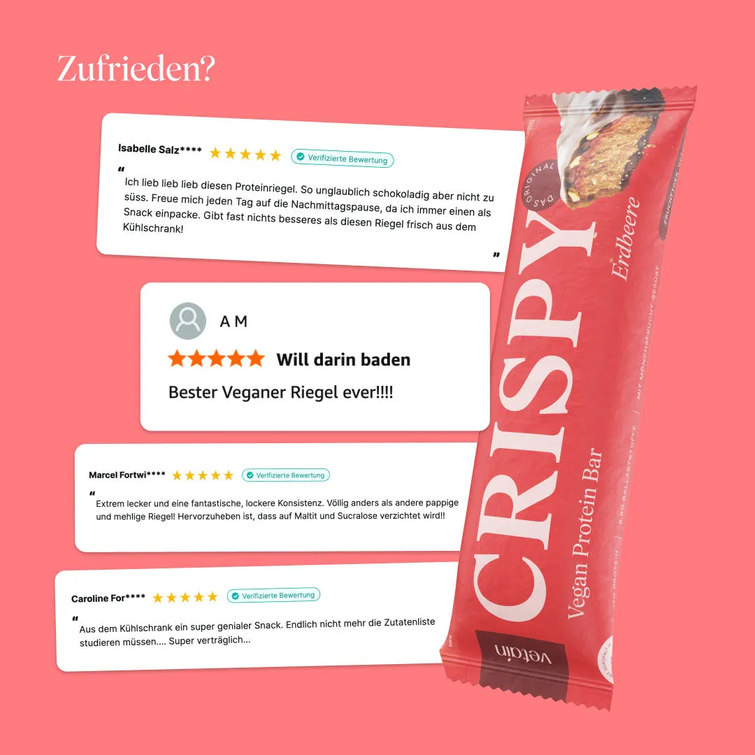 Vetain Crispy Proteinriegel Erdbeere 12er Pack