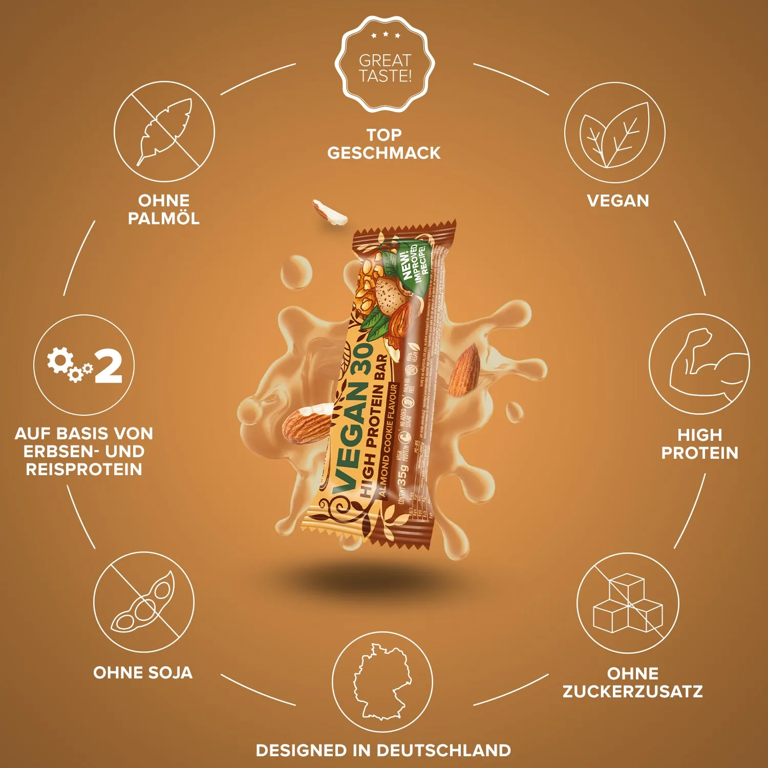 IronMaxx Vegan 30 Almond Cookie Proteinriegel 35g vegan