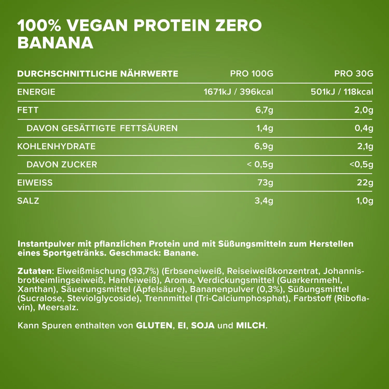 IronMaxx 100% Vegan Protein Zero Sunny Banana 500g zuckerfrei