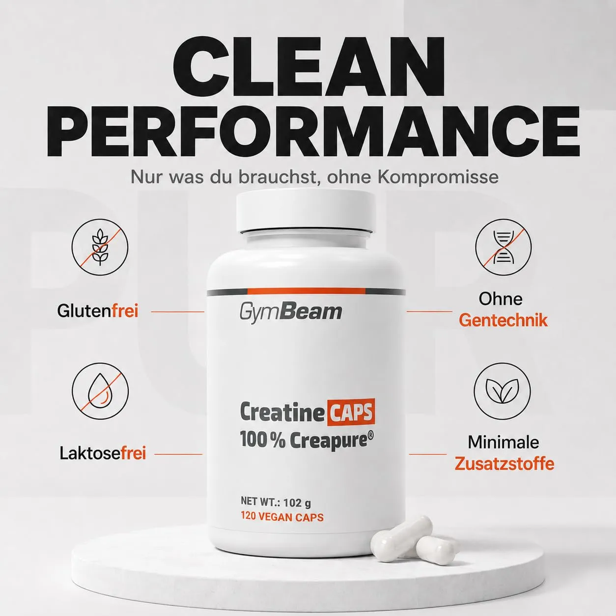 GymBeam Creatin Creapure Kapseln 120 caps