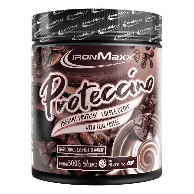 IronMaxx Proteccino Dark Cookie Crumble Protein Pulver 500g Kaffee