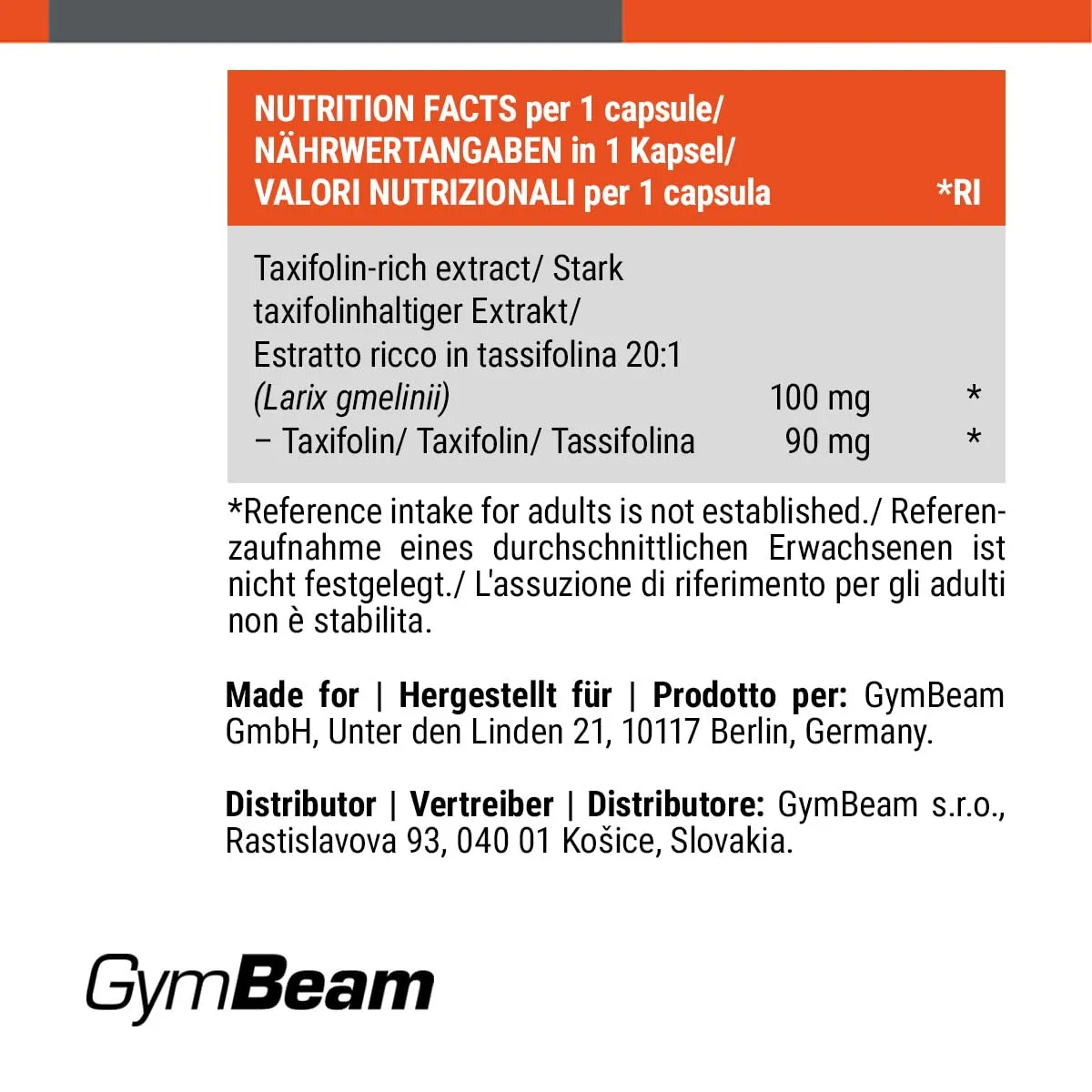 GymBeam Taxifolin Kapseln 60 Stk 90 mg vegan