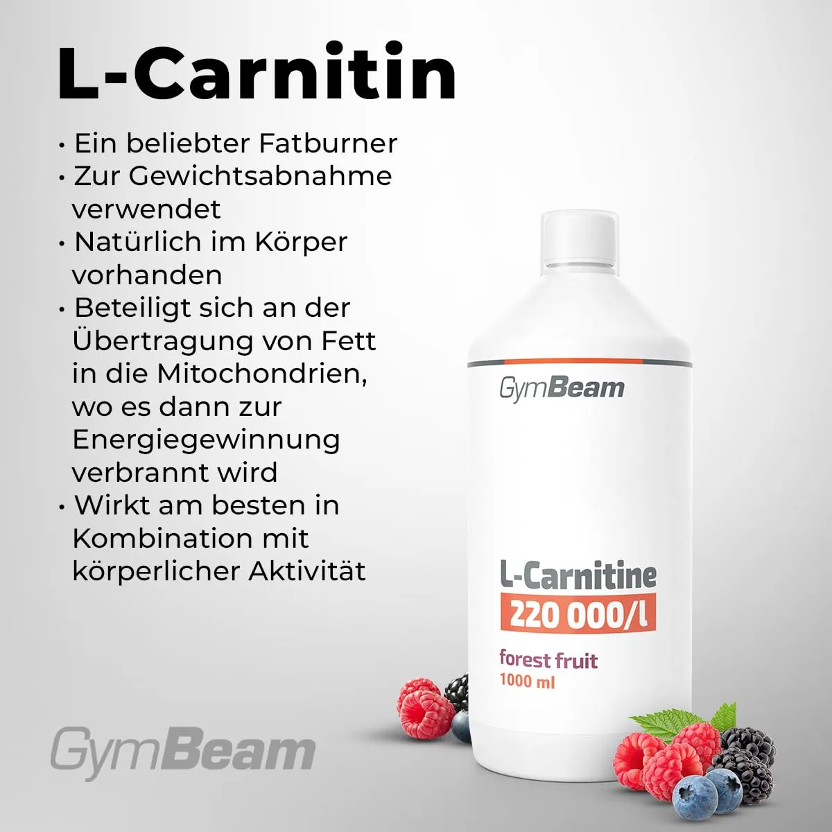 GymBeam L-Carnitin Liquid Forest Fruit 1000ml