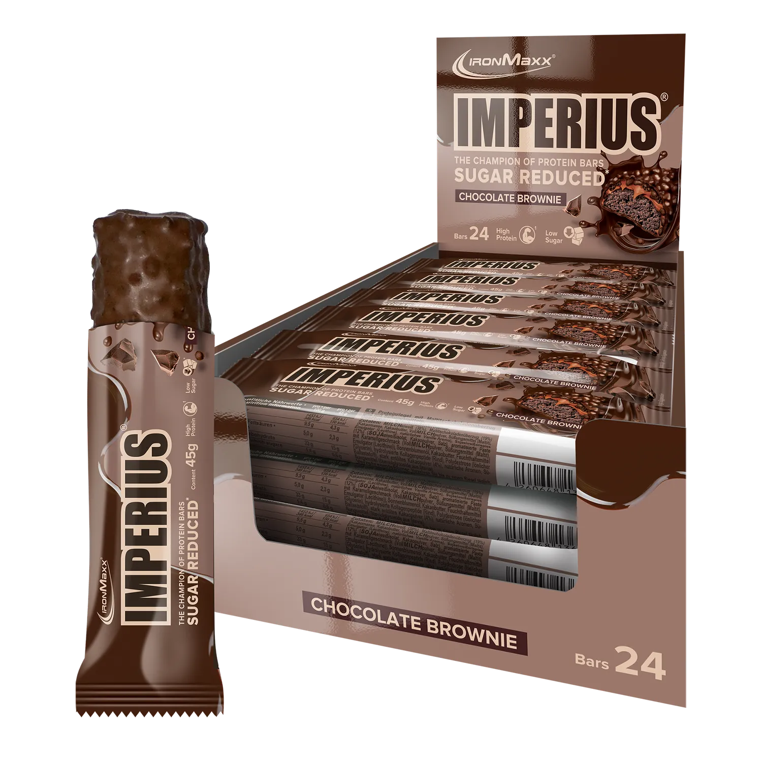 IronMaxx Imperius Proteinriegel 24x45g Chocolate Brownie High Protein