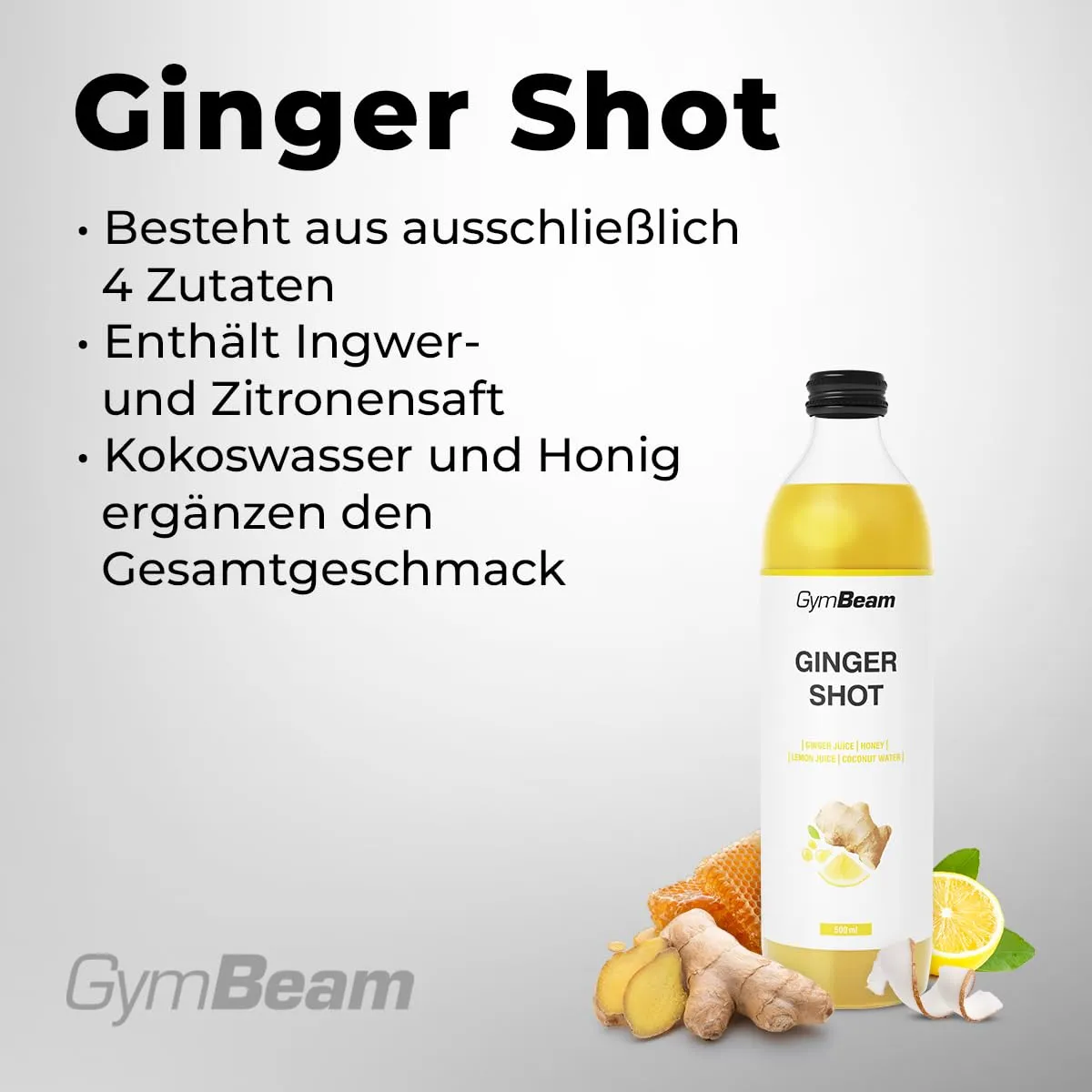 GymBeam Ingwer Shot Getränk 500 ml scharf