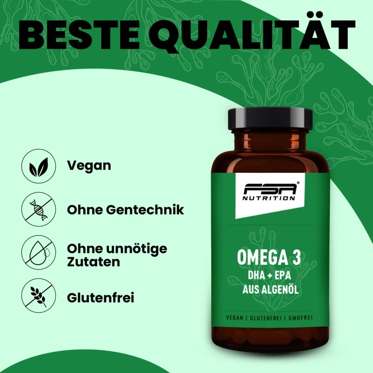 FSA Nutrition Omega 3 Algenöl DHA EPA Kapseln vegan