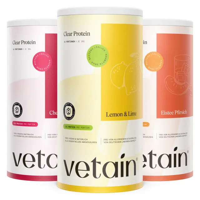 Vetain Clear Protein 3er Pack Proteinlimonade vegan