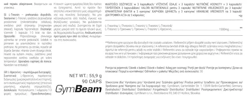GymBeam L-Threonin Kapseln 90 Kaps vegan