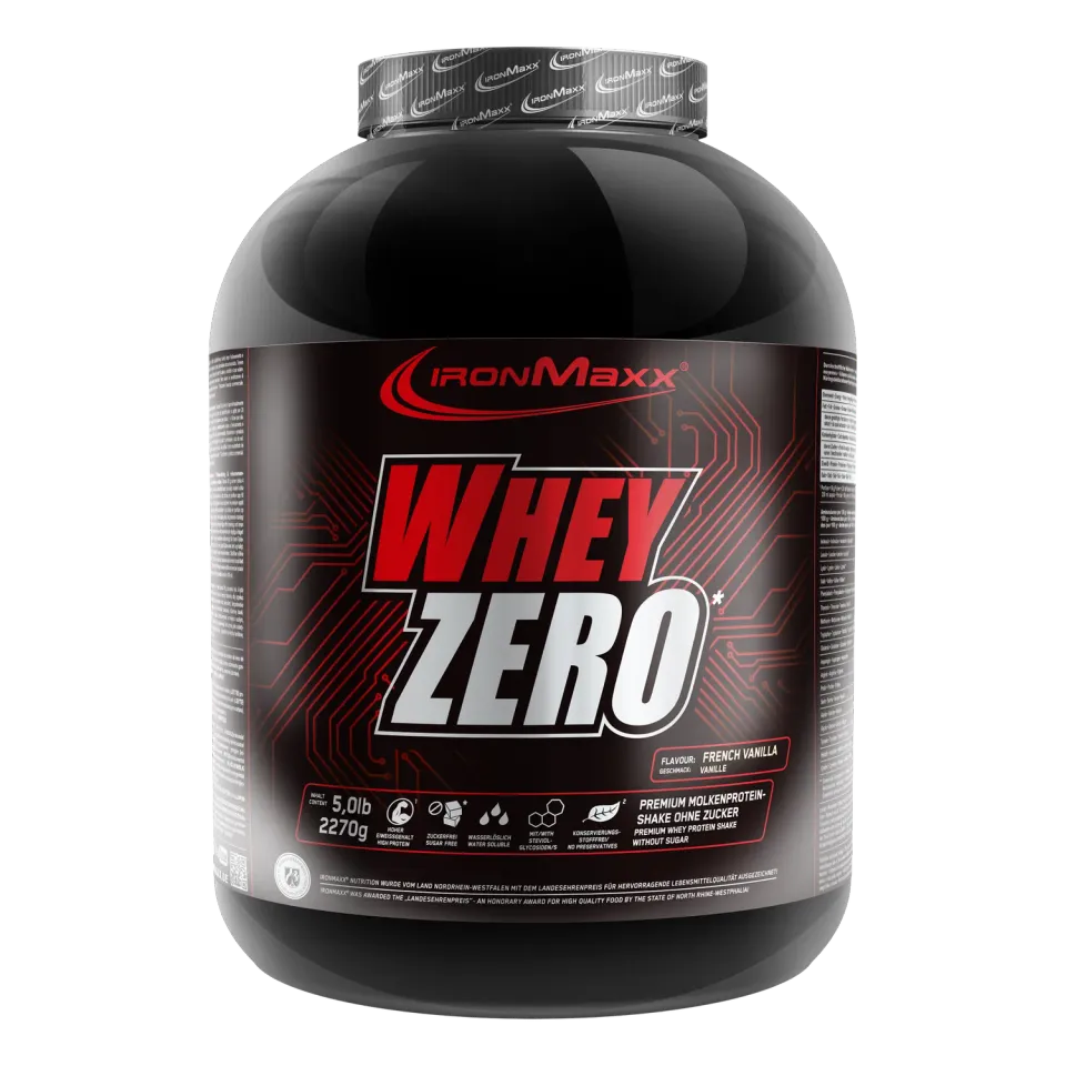 IronMaxx Whey ZERO Proteinpulver 2270 g French Vanilla zuckerfrei