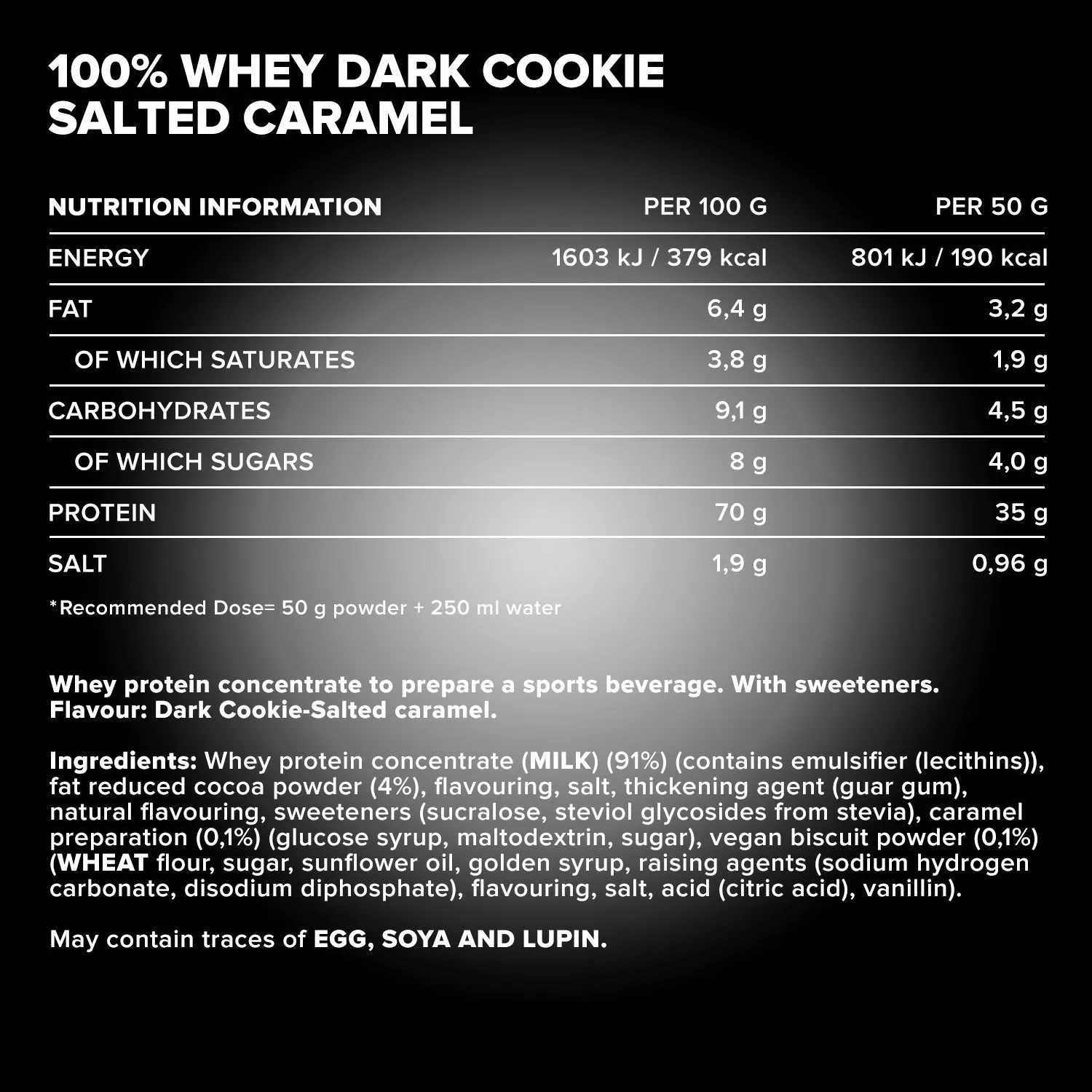 IronMaxx 100% Whey Protein Dark Cookies Salted Caramel 900g