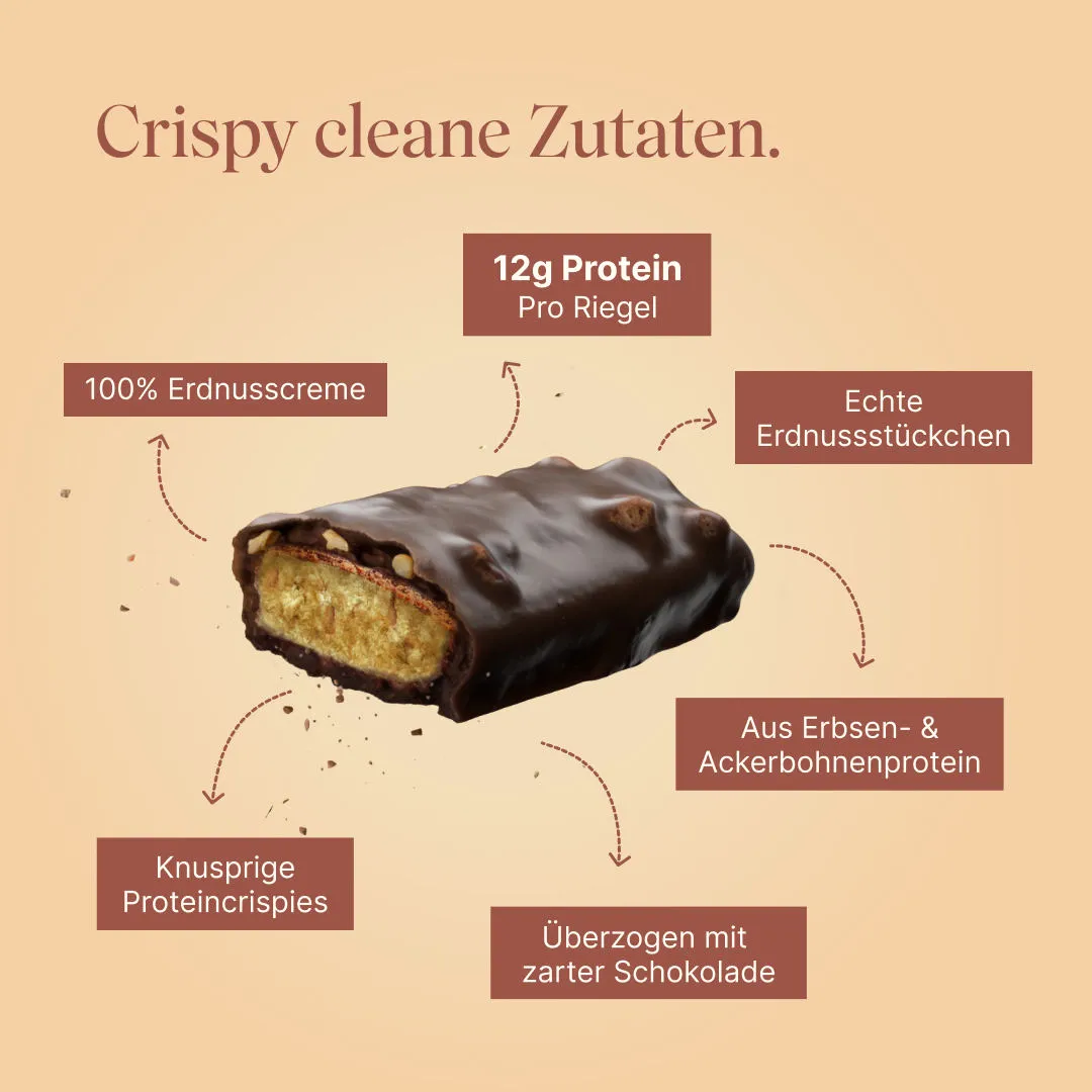 VETAIN CRISPY Proteinriegel Peanut 12er Pack