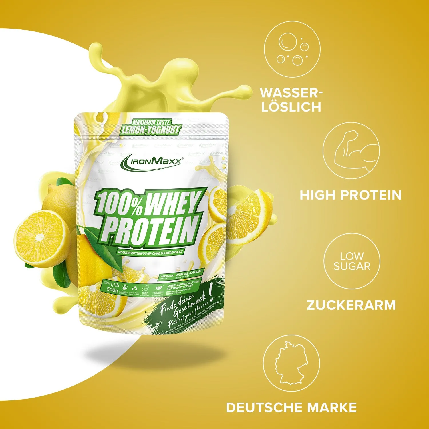 IronMaxx 100% Whey Protein 500g Lemon-Yoghurt