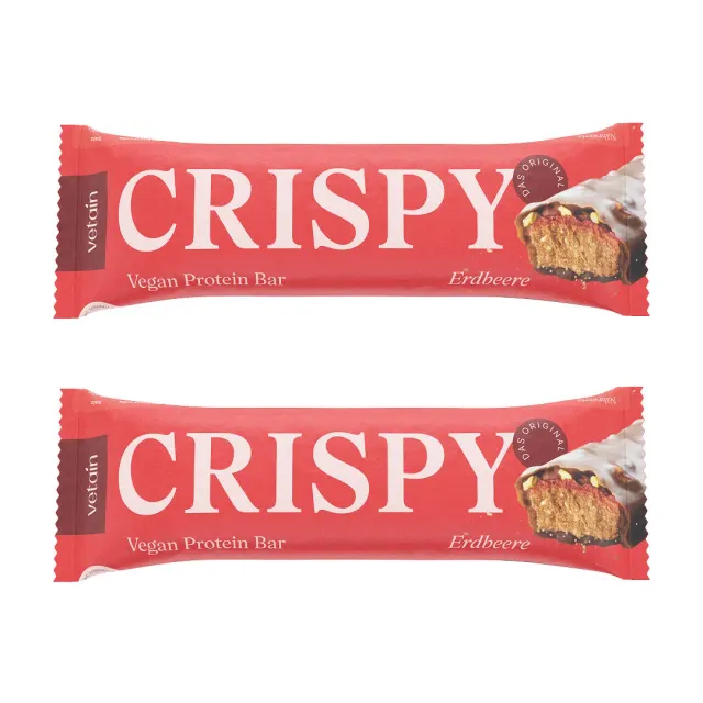 Vetain Crispy Proteinriegel Erdbeere 2er Pack vegan