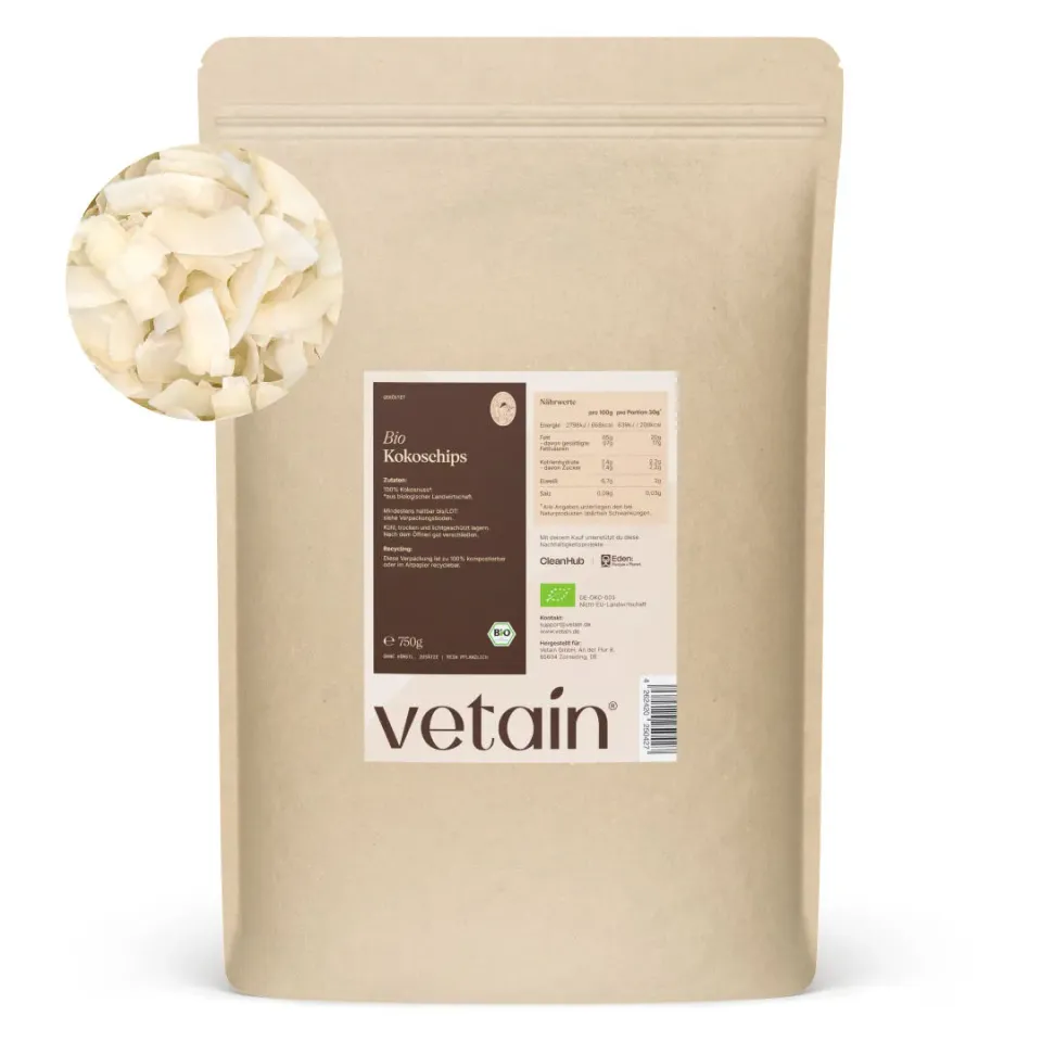 VETAIN Kokoschips geröstet Bio 750g Snack