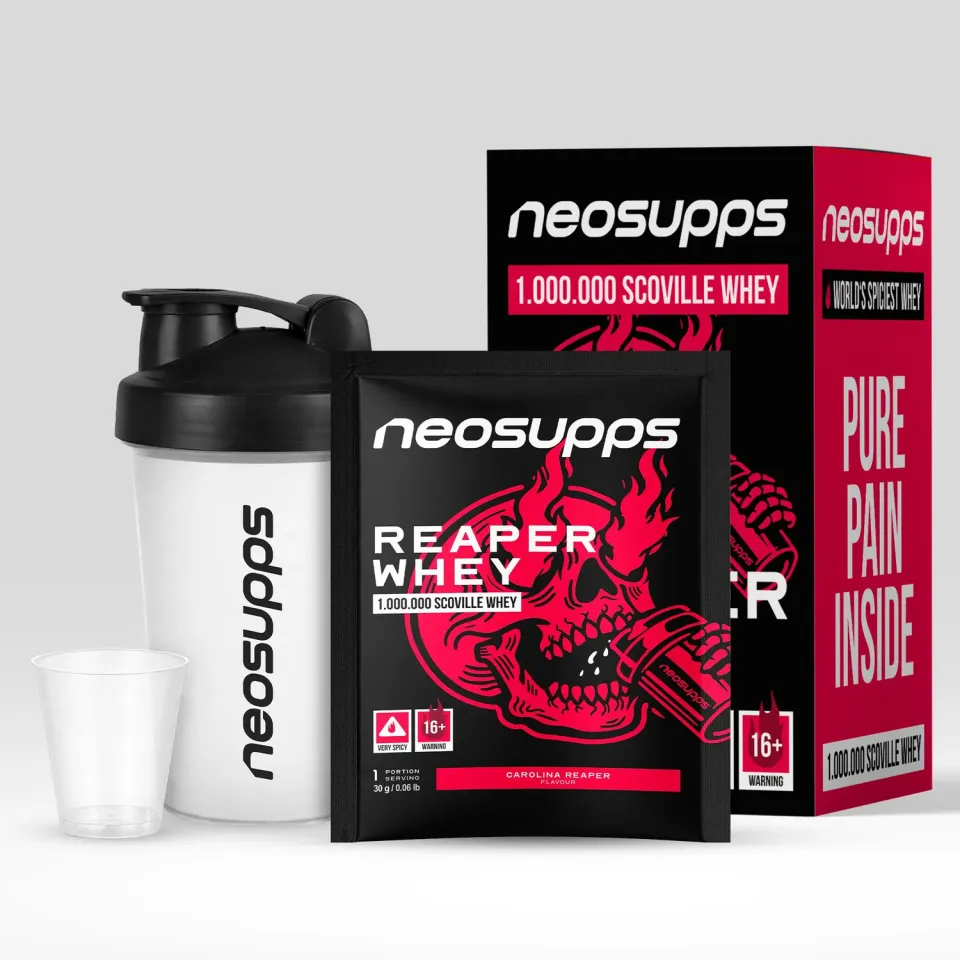 Neosupps Reaper Whey Protein Carolina Reaper Box scharf