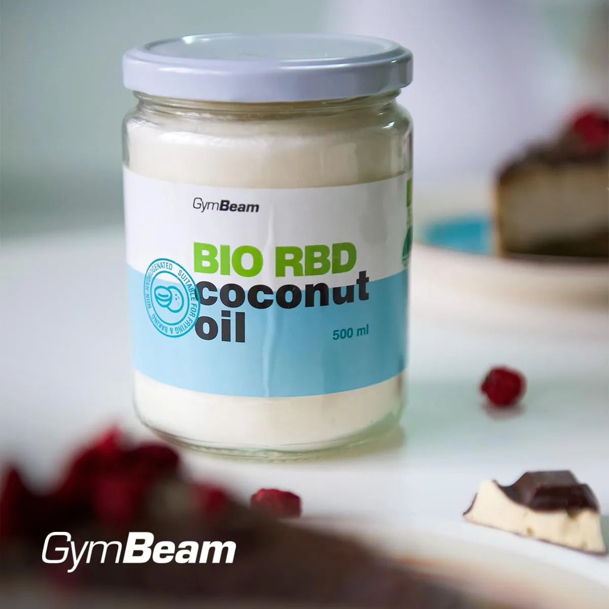 GymBeam Bio RBD Kokosnussöl 500 ml neutral hoher Rauchpunkt
