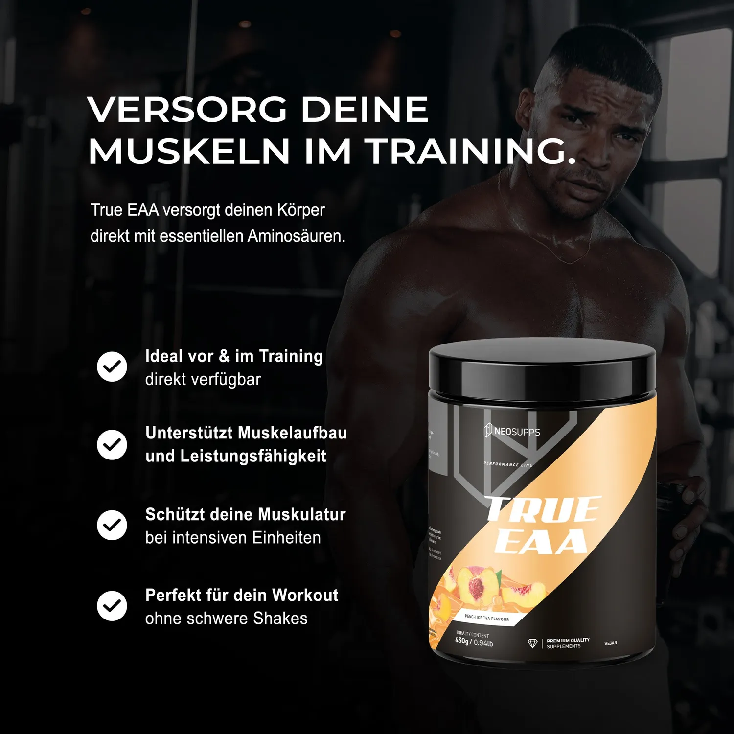 Neosupps True EAA Peach Ice Tea EAA Pulver 430g vegan