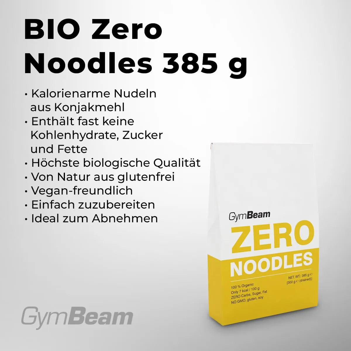 GymBeam BIO Zero Nudeln Konjak 385 g kalorienarm
