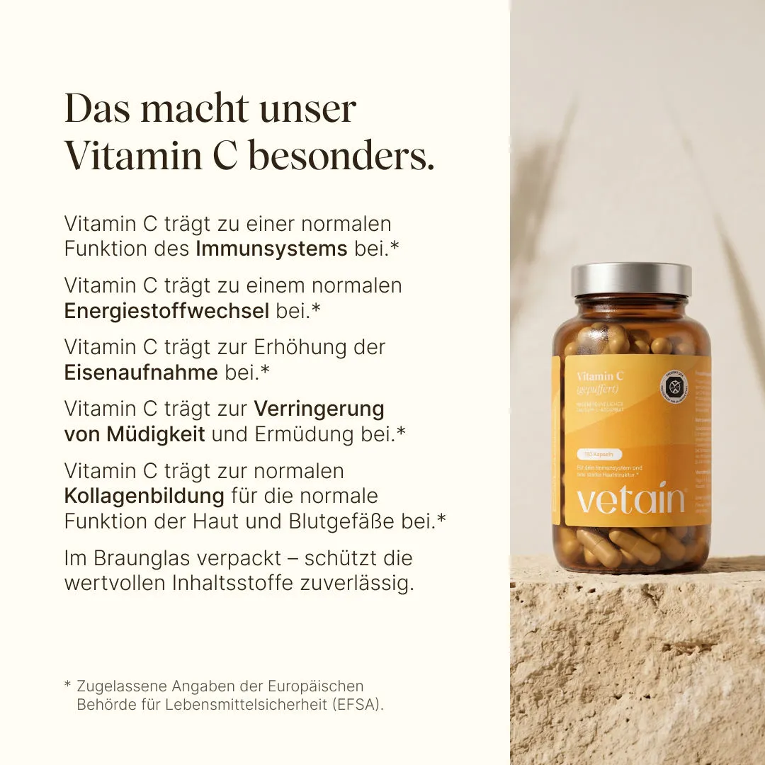 Vetain Vitamin C gepuffert Kapseln 365 Stück magenschonend