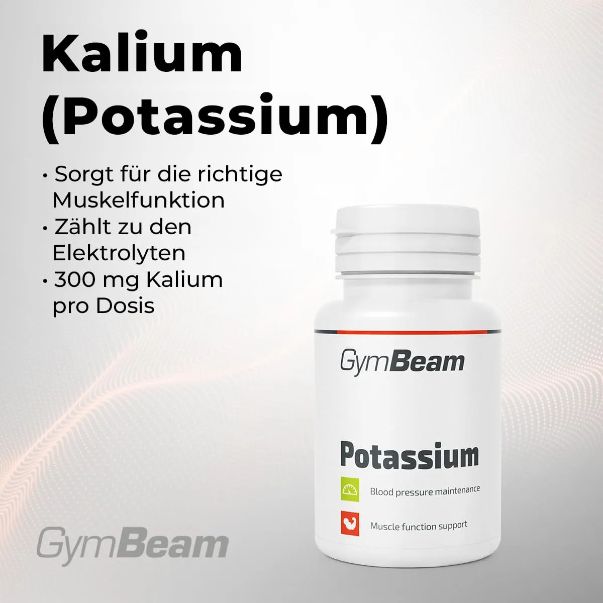 GymBeam Kalium Tabletten 90 Kapseln 300 mg Elektrolyt