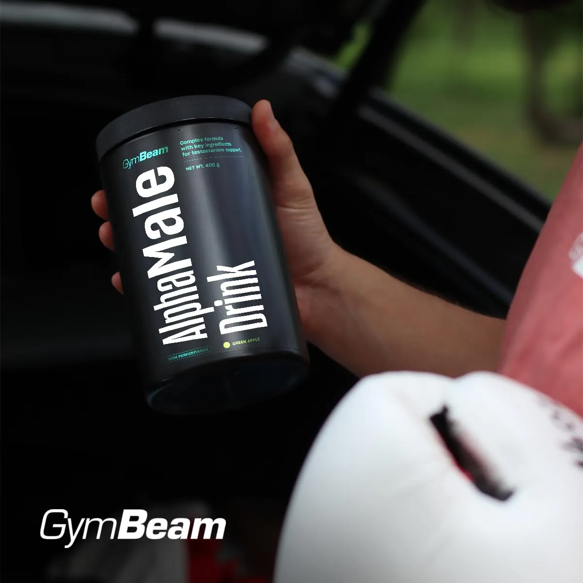 GymBeam AlphaMale Drink Pre Workout 400 g Grüner Apfel