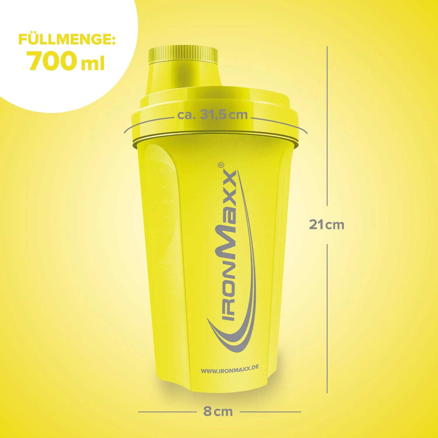 IronMaxx Shaker 700 ml Killer Yellow Proteinshaker