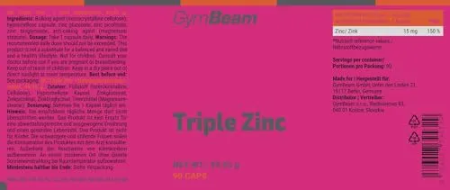 GymBeam Dreifach-Zink-Komplex Kapseln 90 Stück vegan