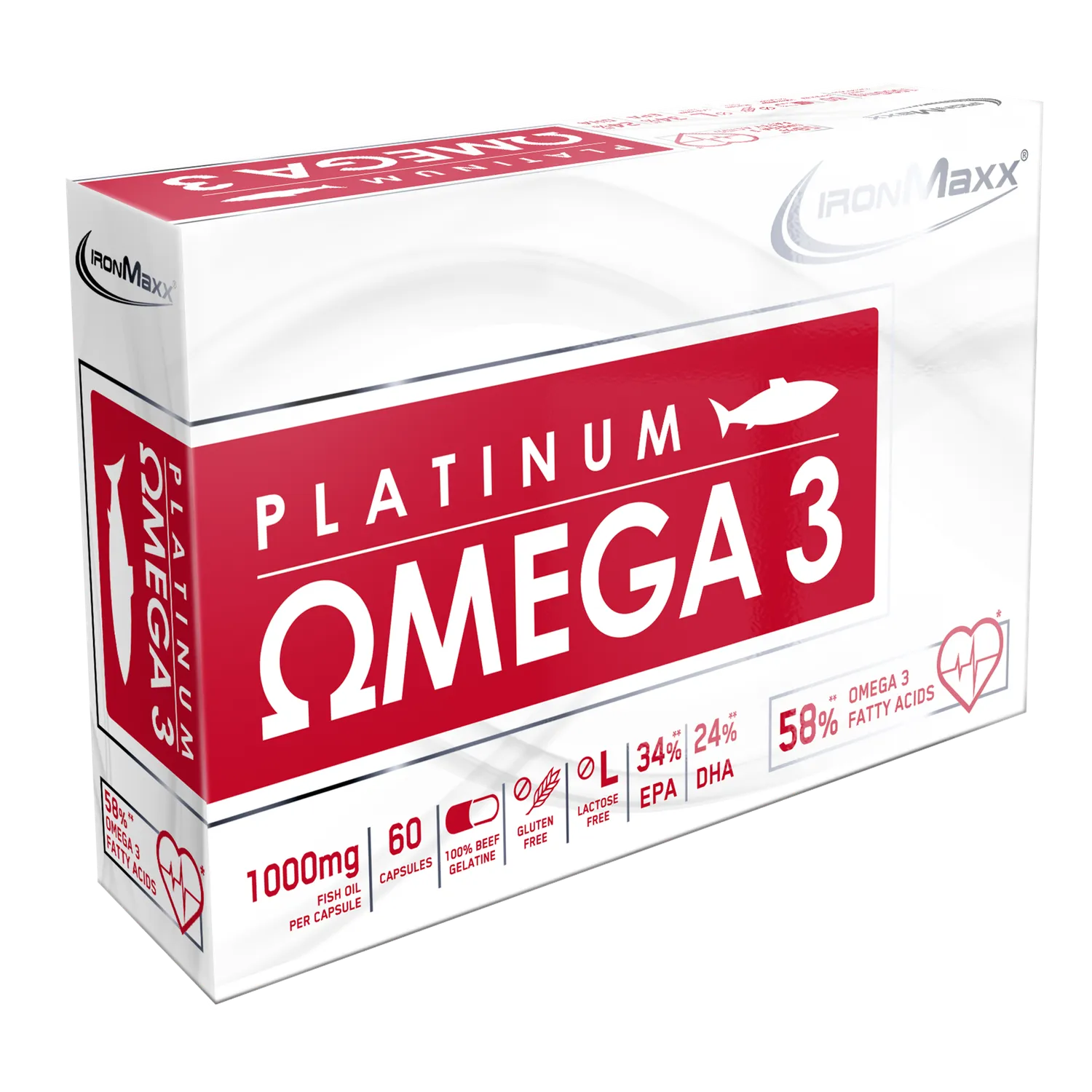 IronMaxx Platinum Omega 3 Fischöl 60 Kapseln