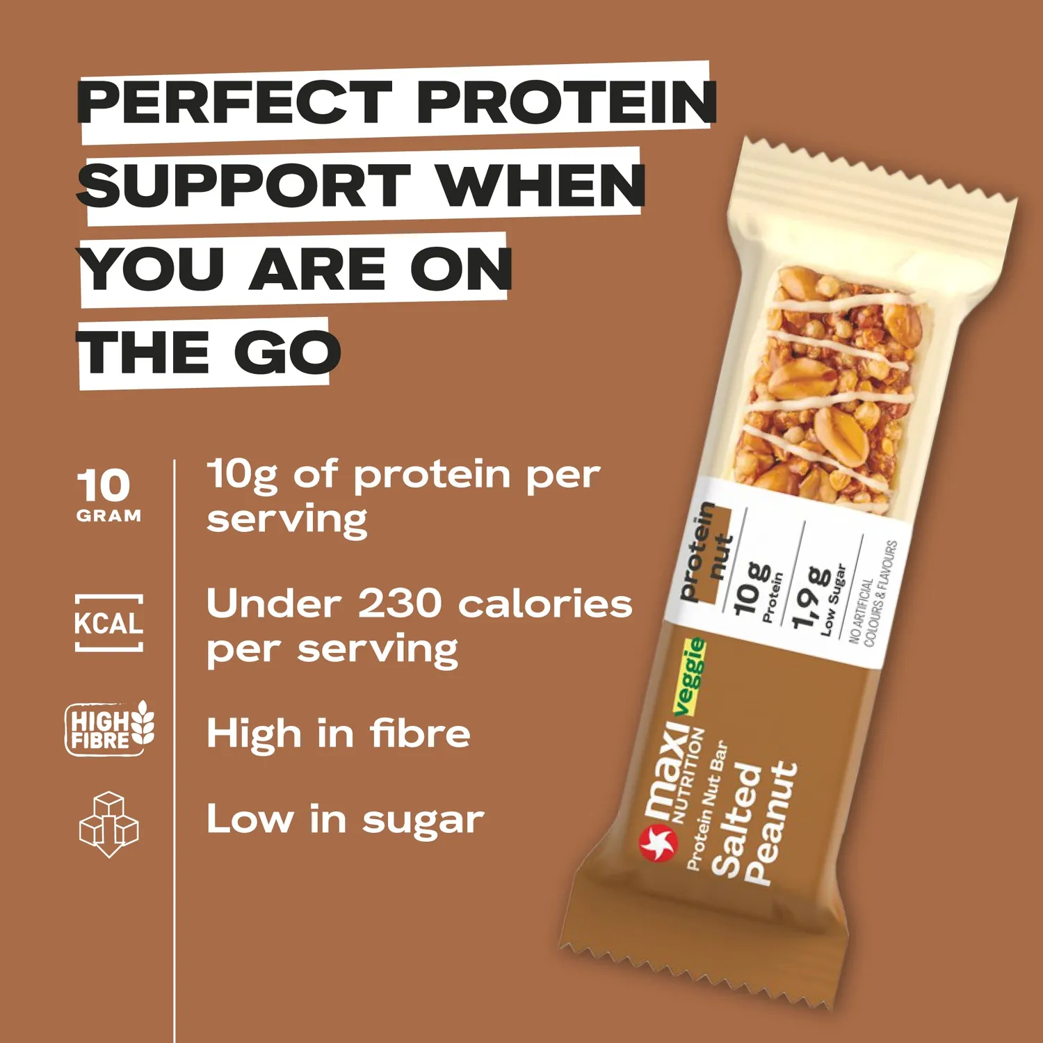 MaxiNutrition Salted Peanut Proteinriegel 18x46g 22% Protein
