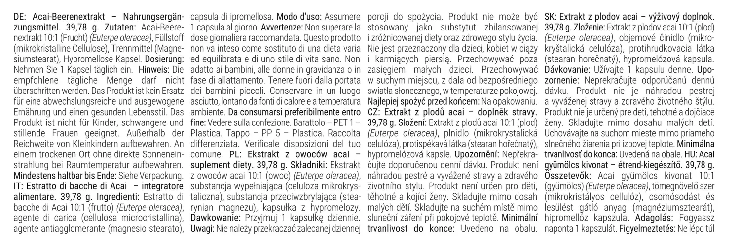 GymBeam Acai Beerenextrakt Kapseln 60 Stk 10:1 vegan