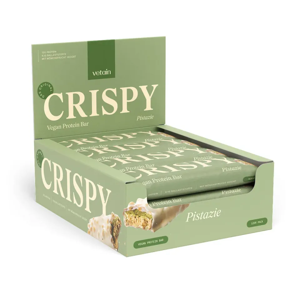VETAIN CRISPY Veganer Proteinriegel Pistazie 12er knusprig