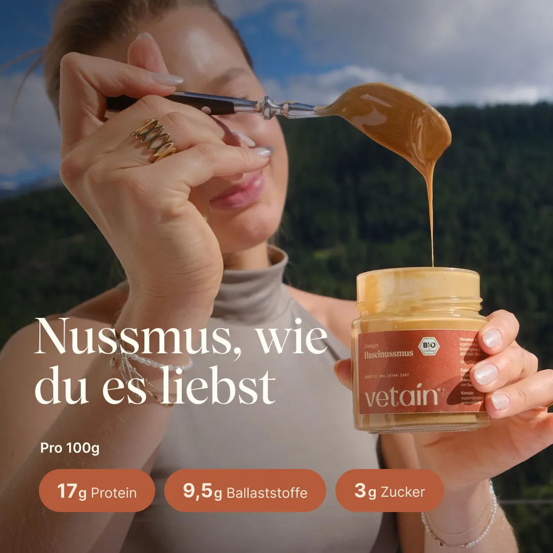 Vetain Bio Haselnussmus 200g cremig ohne Zusätze
