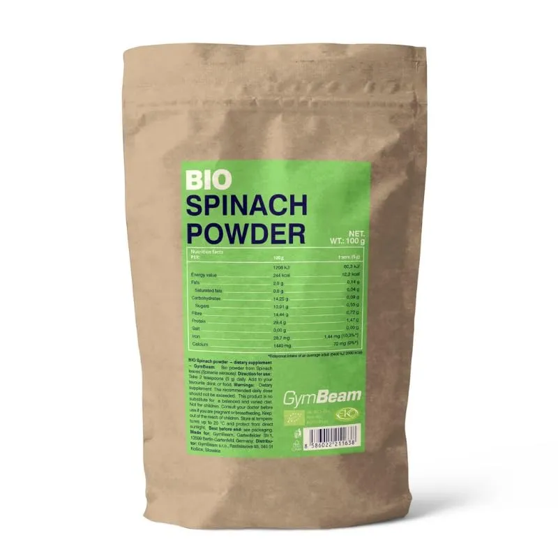 GymBeam Bio-Spinatpulver 100 g Superfood glutenfrei
