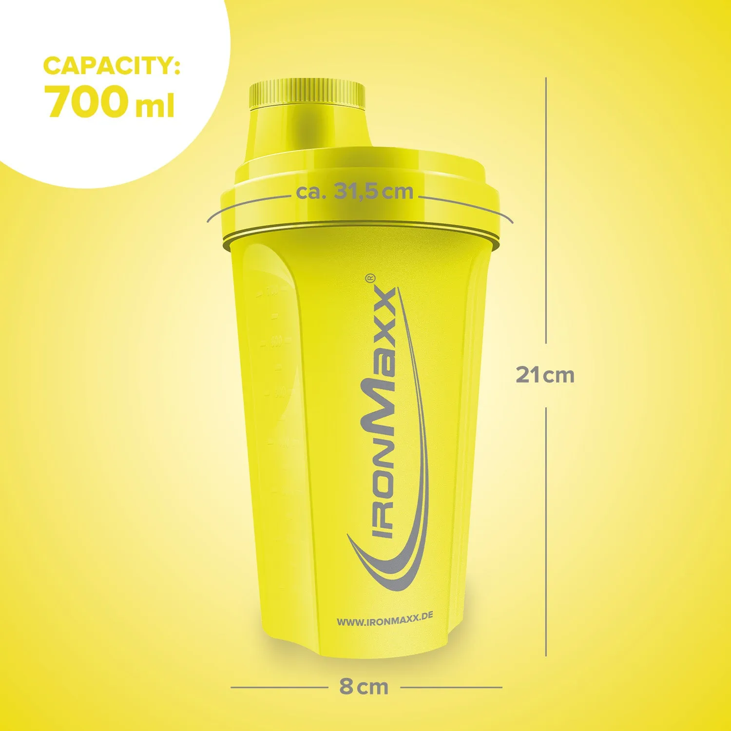 IronMaxx Shaker 700 ml Killer Yellow Proteinshaker