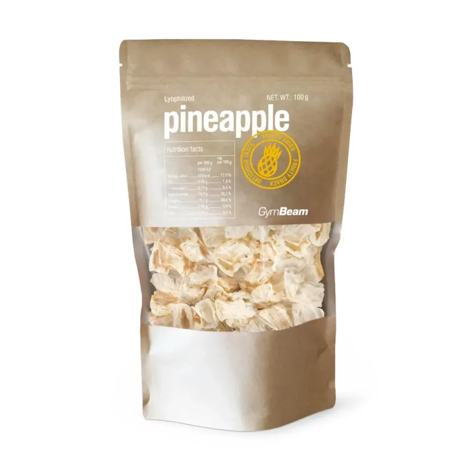 GymBeam gefriergetrocknete Ananas 100g ohne Zucker