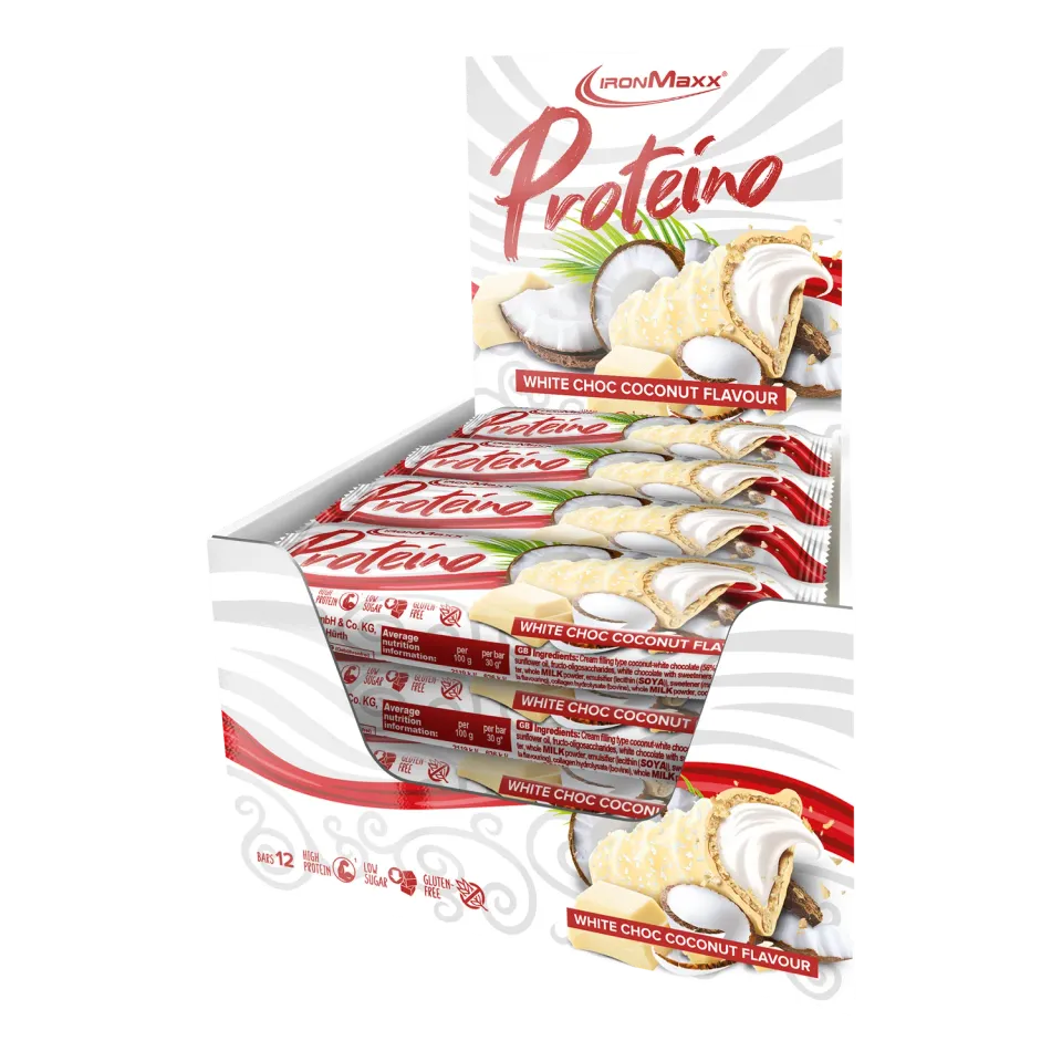 IronMaxx Proteino Proteinriegel White Choc Coconut 12x30g zuckerarm