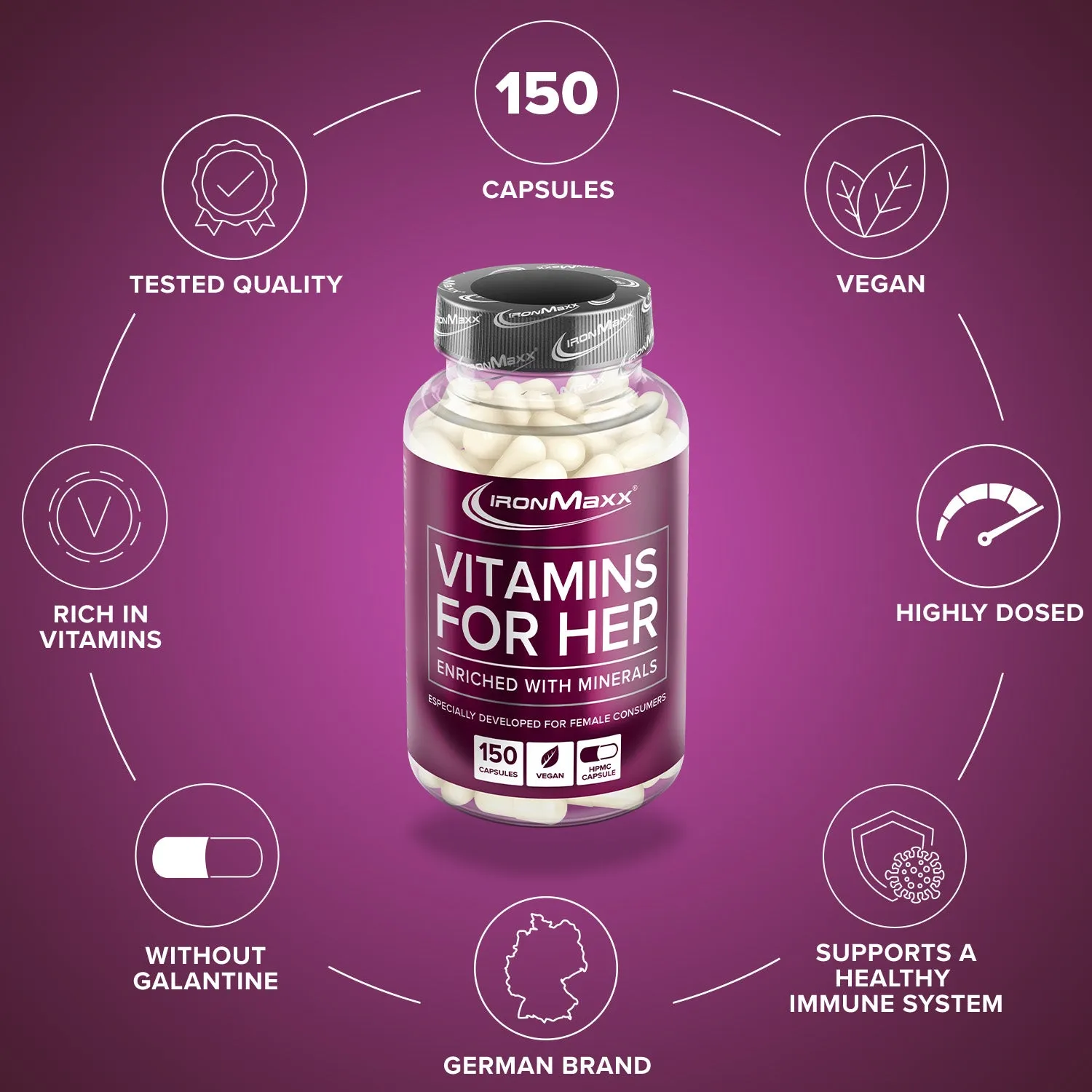 IronMaxx Vitamins for Her Kapseln 150 Stk für Frauen