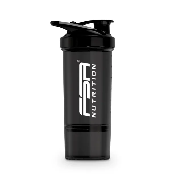 FSA Nutrition Protein Shaker Pulverfach Shaker Schwarz mit Kugel
