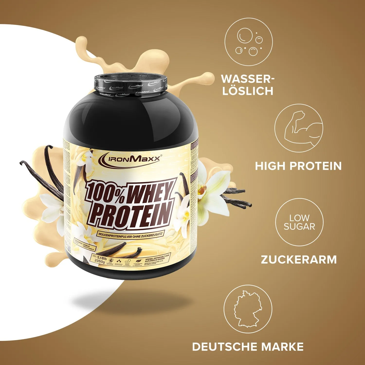 IronMaxx 100% Whey Protein Pulver 2350g French Vanilla