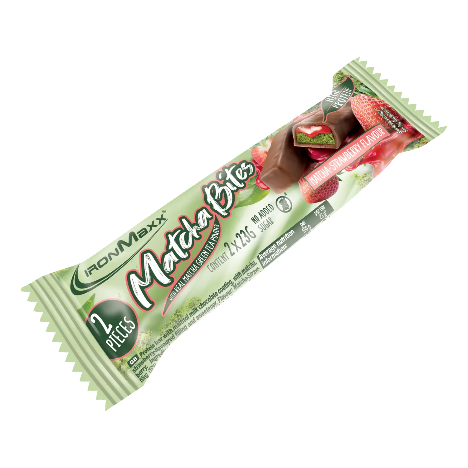 IronMaxx Matcha Bites Proteinriegel Matcha-Strawberry 24x46g