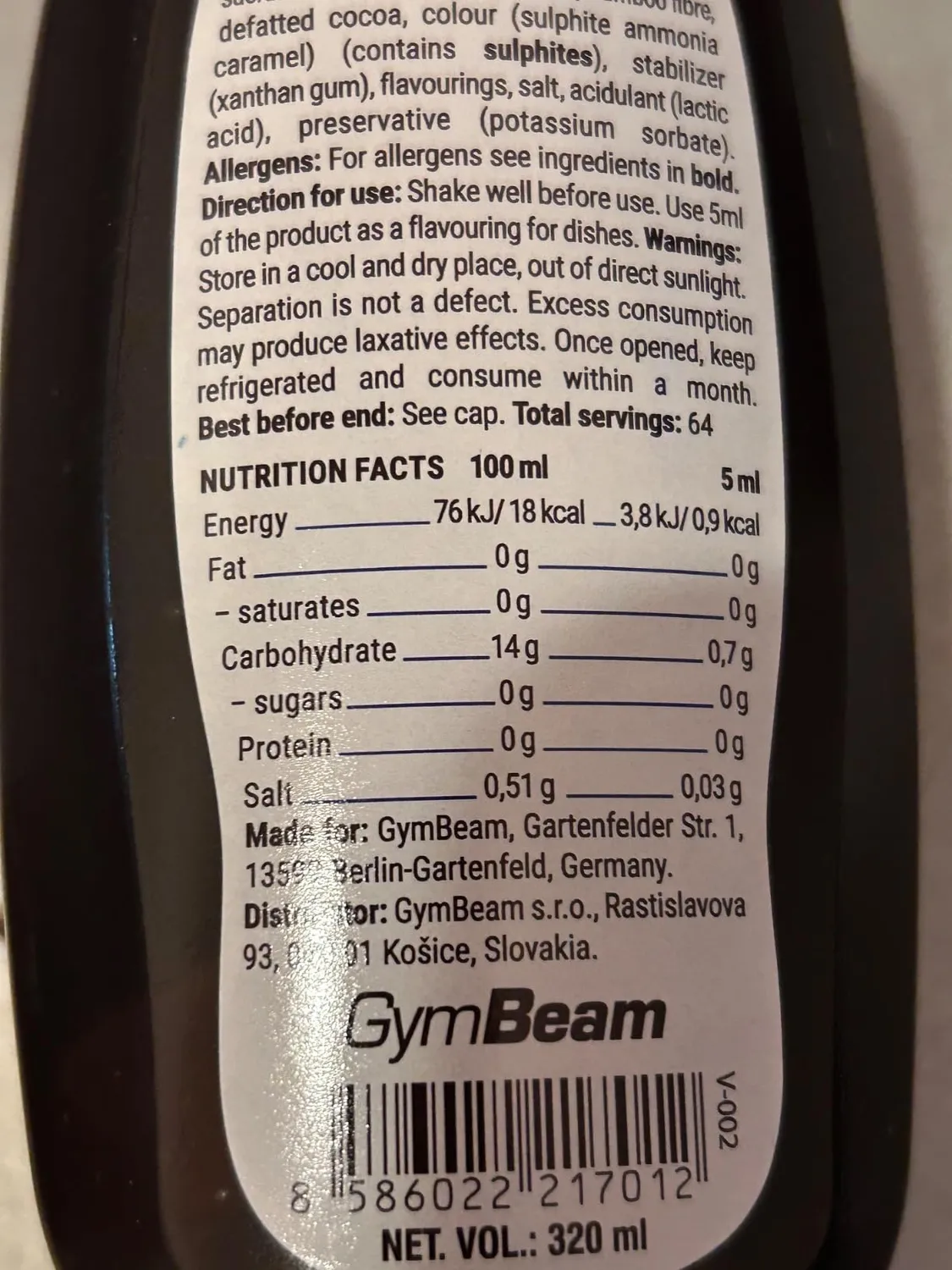 GymBeam ZERO SYRUP Cookies Cream 350ml zuckerfrei