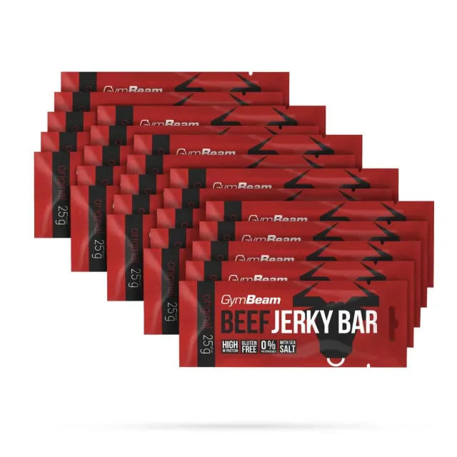 GymBeam Beef Jerky-Riegel Original 25x25 g proteinreich