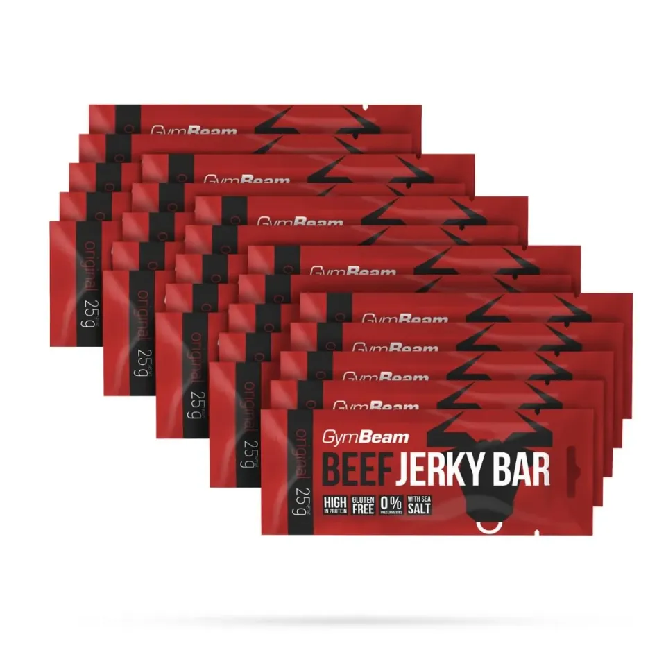 GymBeam Beef Jerky-Riegel Original 25x25 g proteinreich