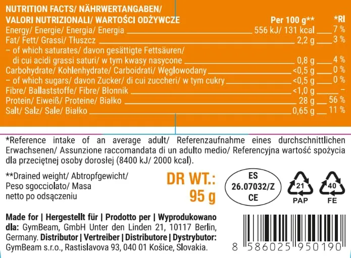 GymBeam Putenbrust in Wasser Dose 155 g proteinreich