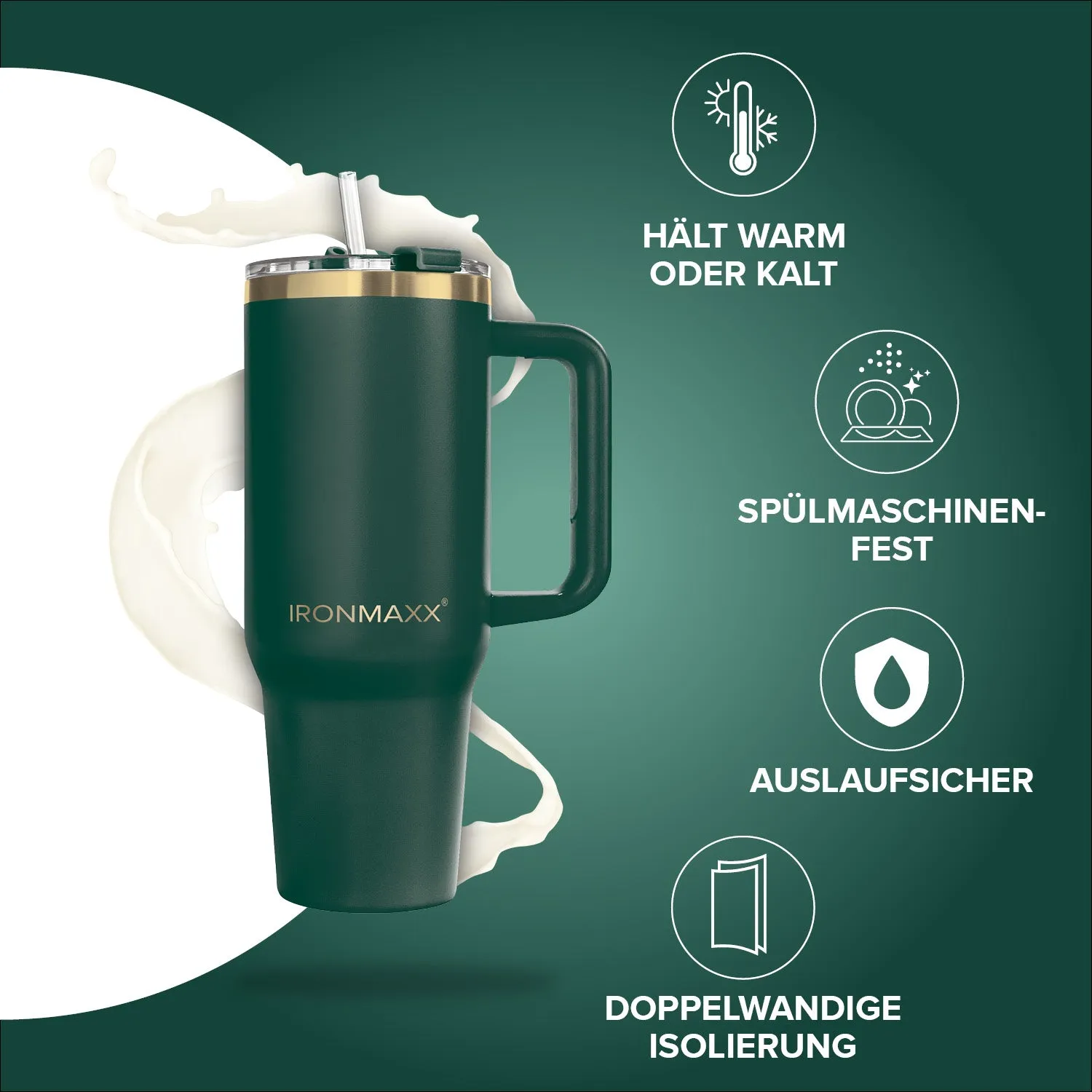 IronMaxx Cup V3.0 Trinkbecher Granite Green 1200ml