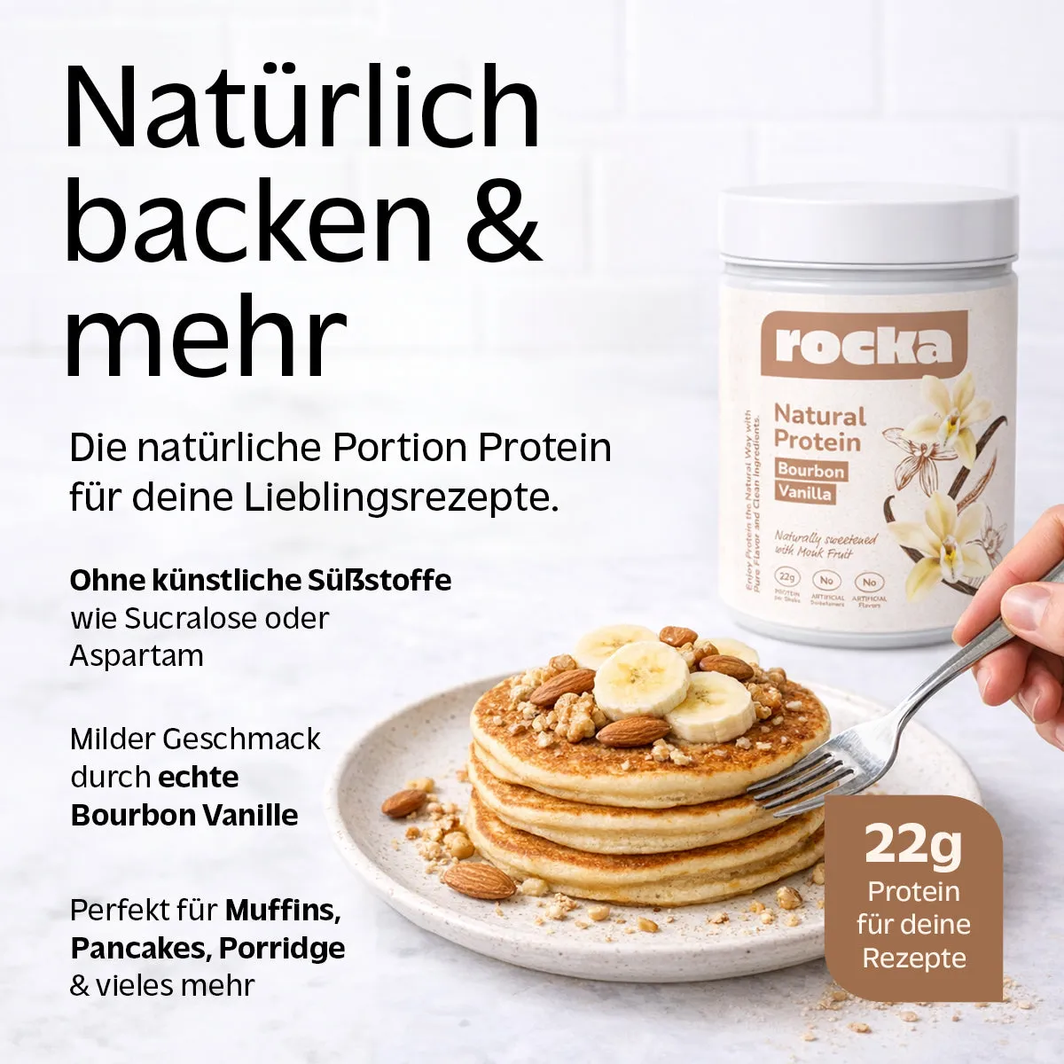 Rocka Nutrition Natural Protein Probe 30g Bourbon Vanille