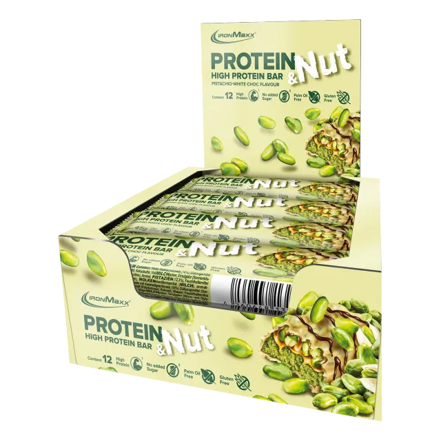 IronMaxx Protein & Nut Riegel 12x45 g Pistachio White Choc