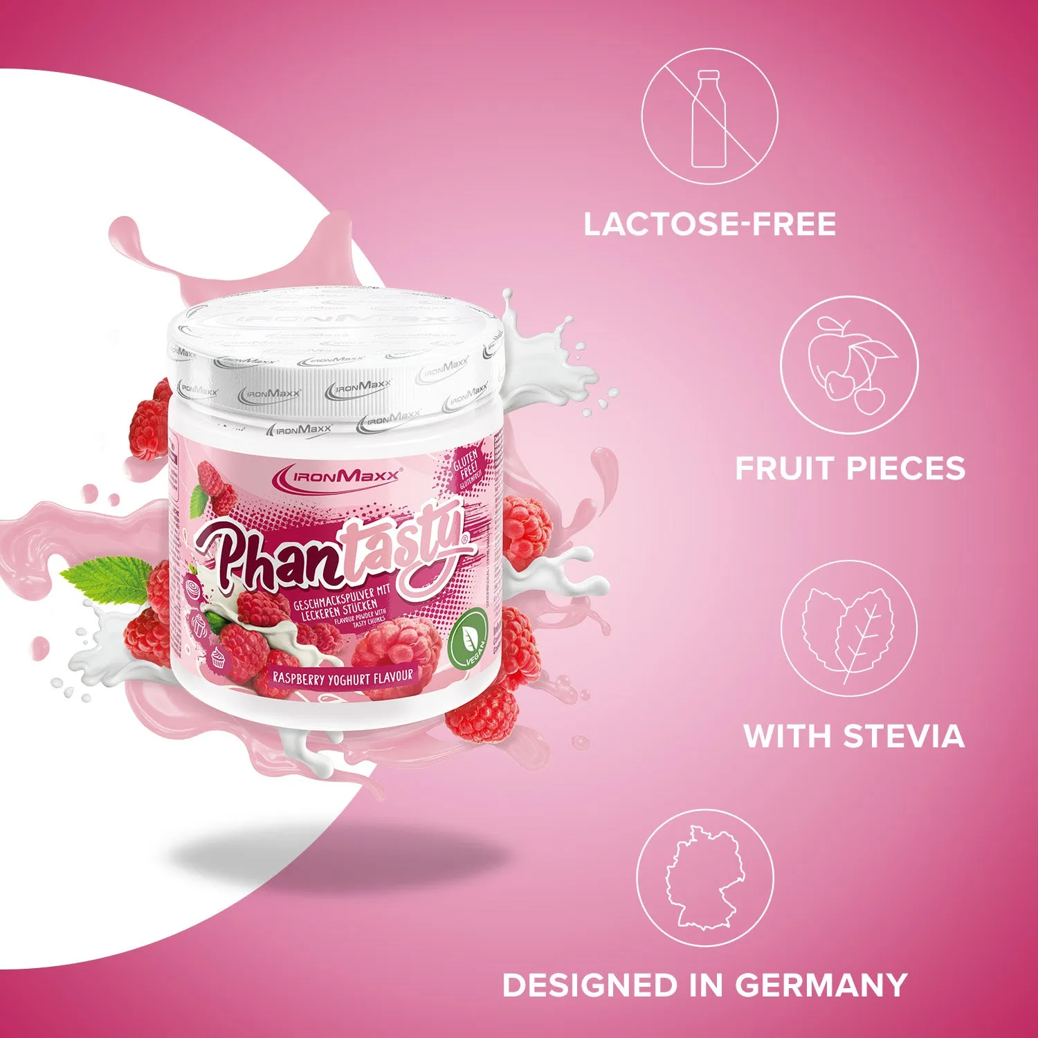 IronMaxx Phantasty Geschmackspulver Raspberry Yogurt 250g vegan