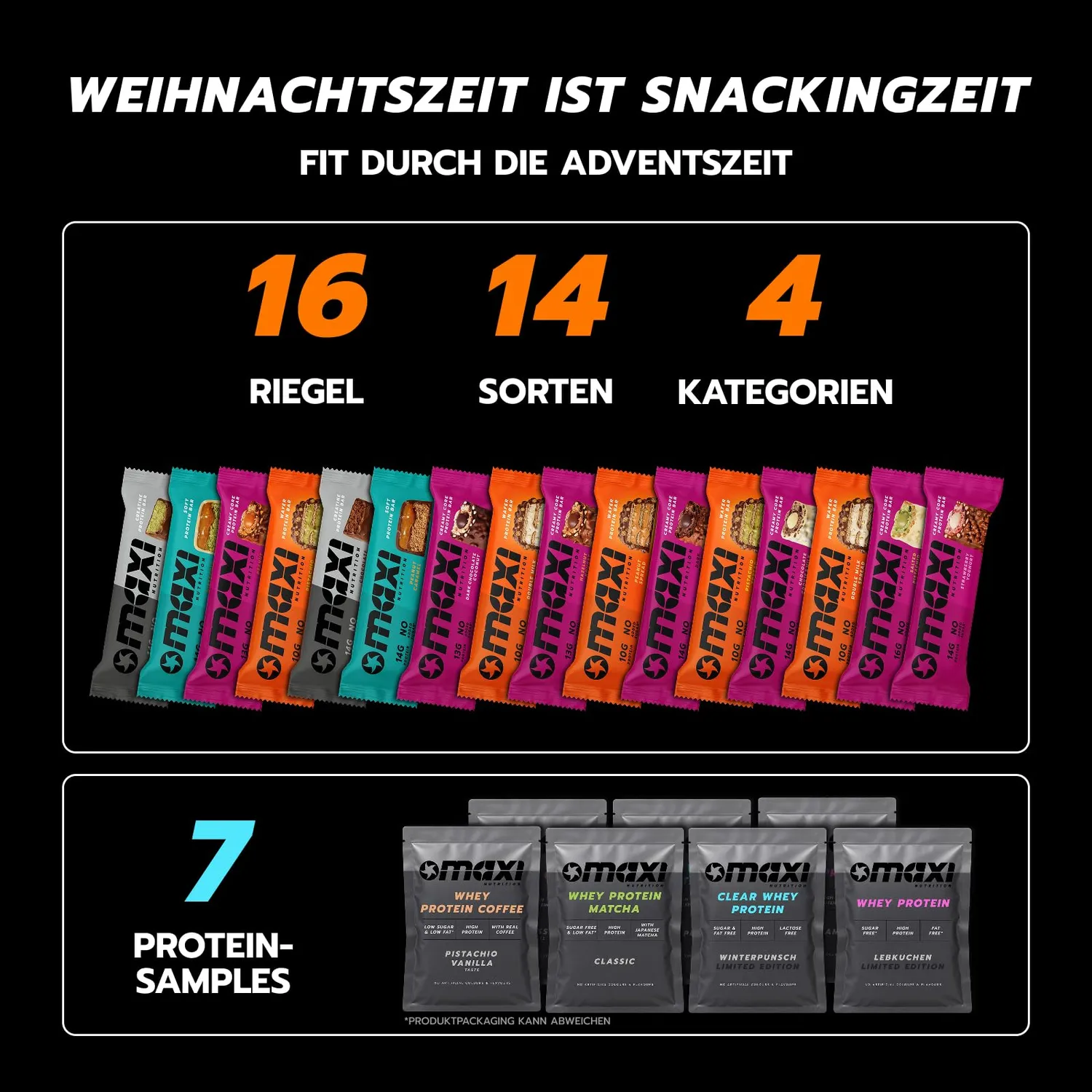 MaxiNutrition Protein Adventskalender 2026 24 Türchen 890g