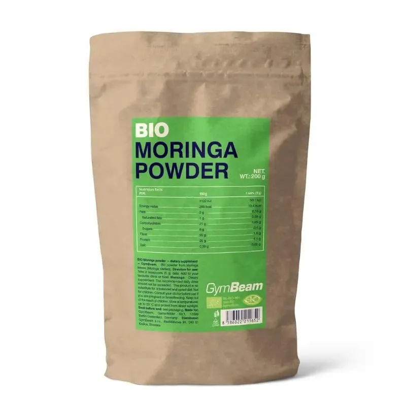 GymBeam Bio Moringa Pulver 200 g ballaststoffreich